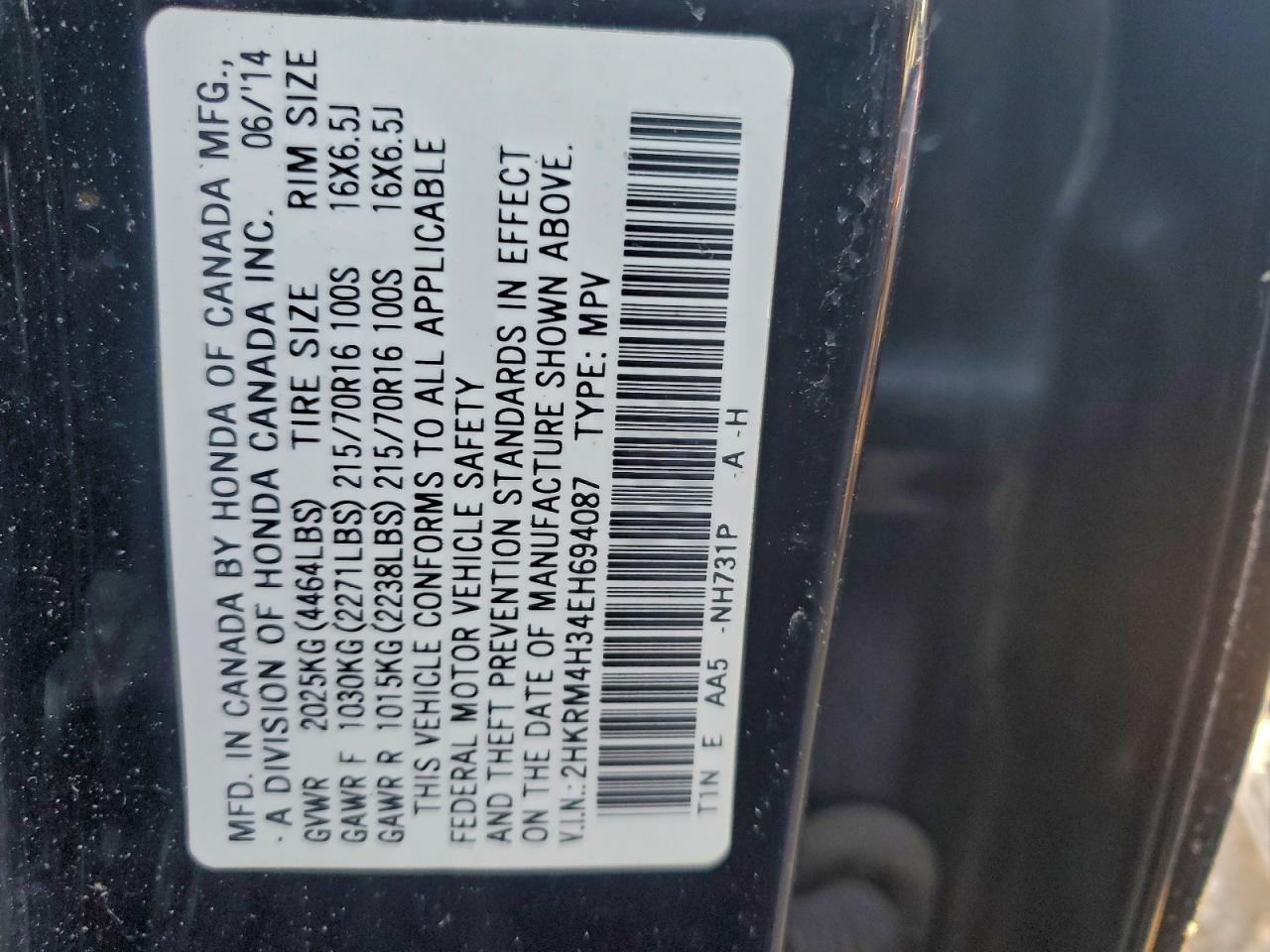 2014 HONDA CR-V LX photo 13
