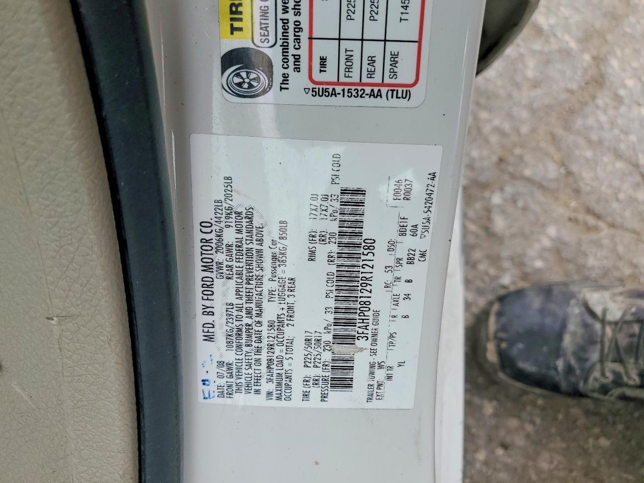 2009 FORD FUSION SEL photo 12