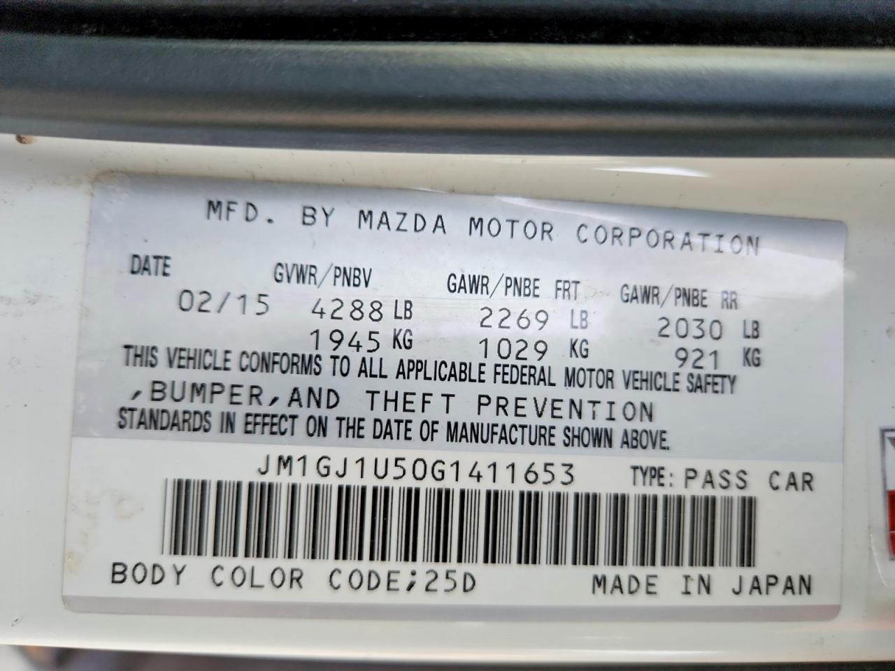 2016 MAZDA 6 SPORT photo 12