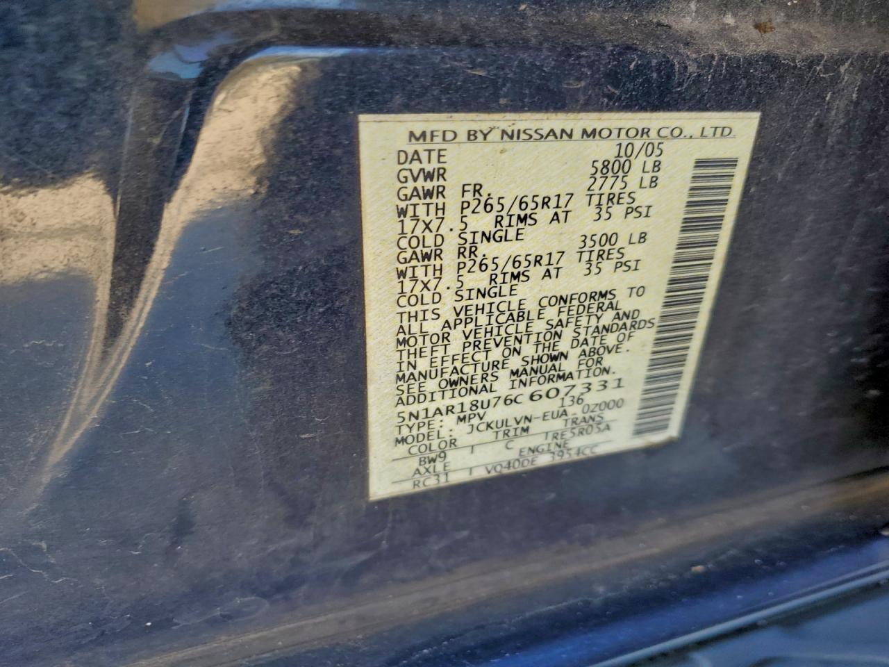 2006 NISSAN PATHFINDER LE photo 13