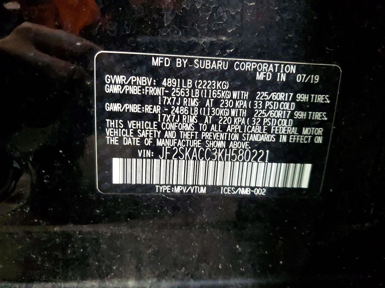 2019 SUBARU FORESTER photo 13