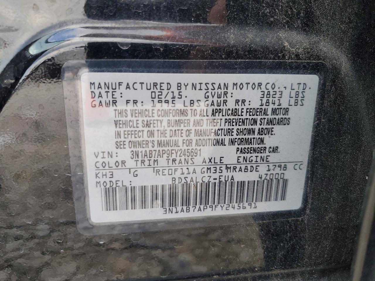 2015 NISSAN SENTRA S photo 13