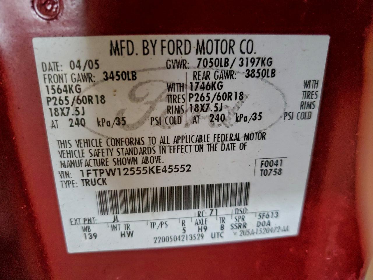 2005 FORD F150 SUPERCREW photo 12