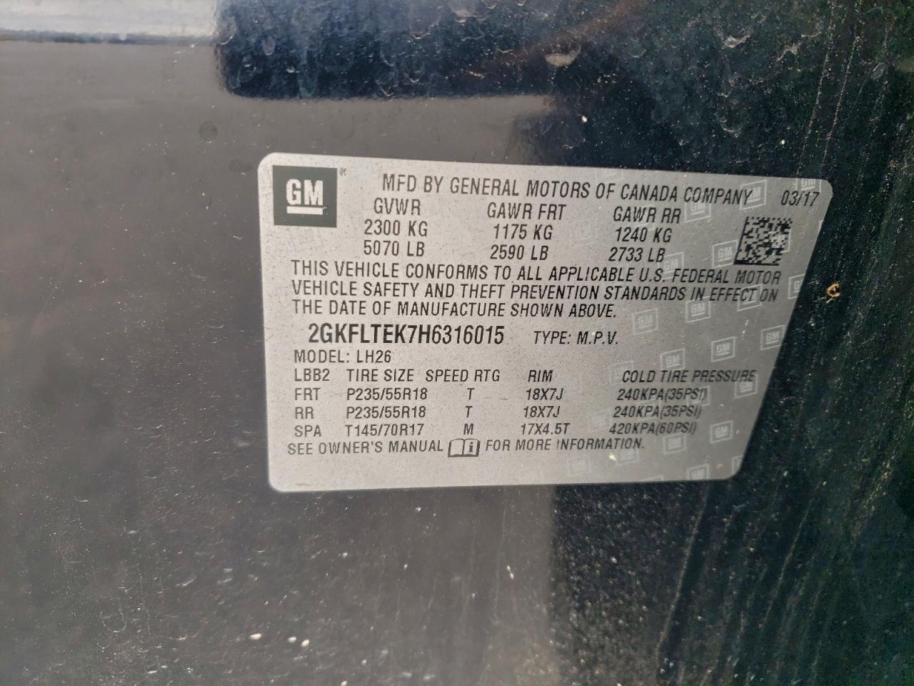 2017 GMC TERRAIN SLE photo 13