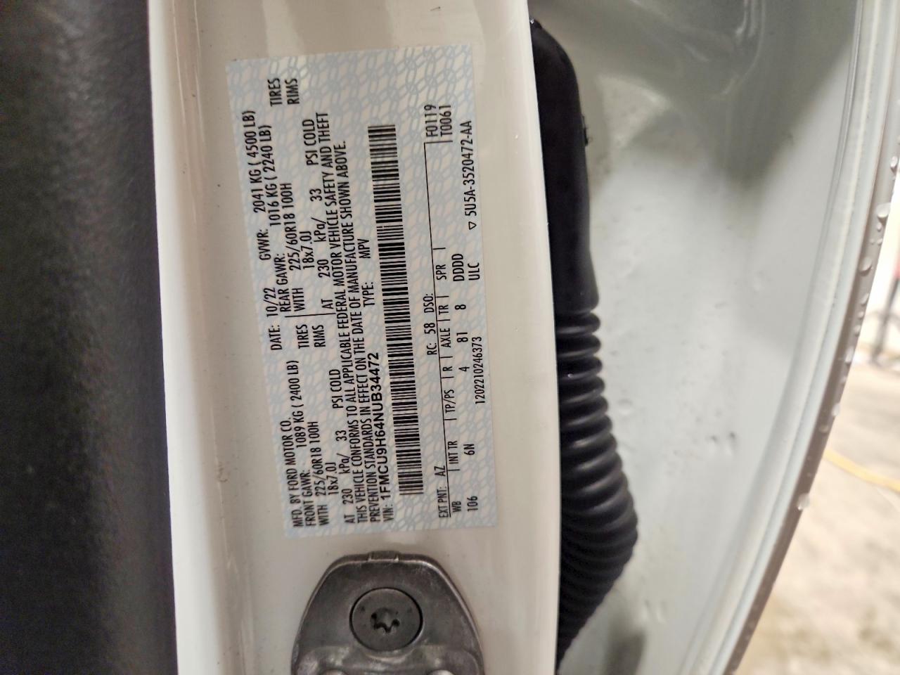 2022 FORD ESCAPE SEL photo 14