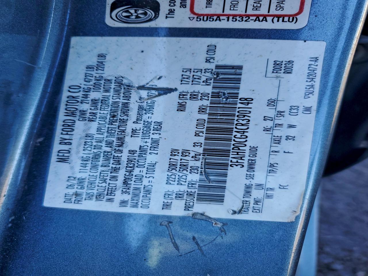 2012 FORD FUSION SEL photo 12
