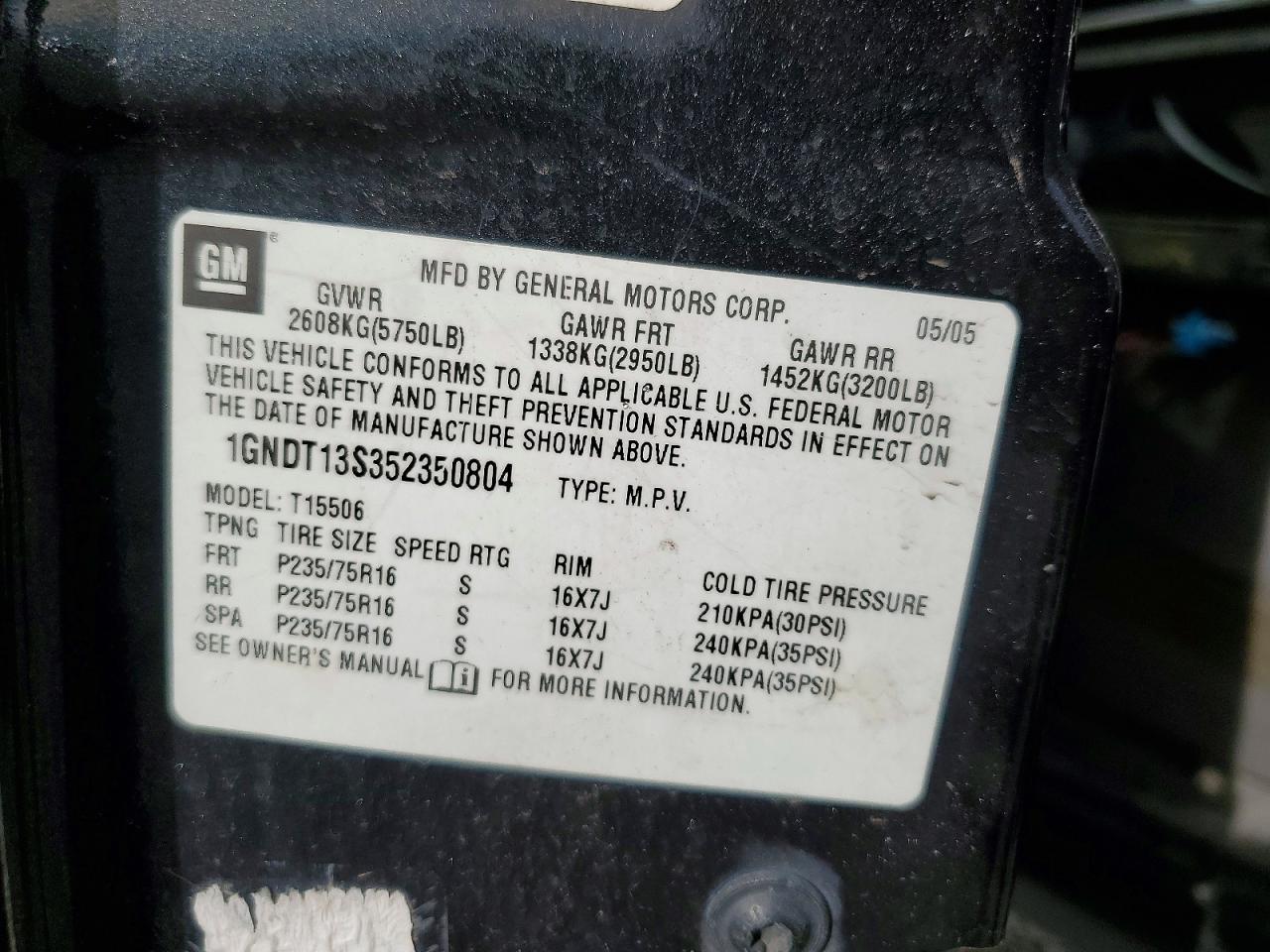 2005 CHEVROLET TRAILBLAZER LS photo 13