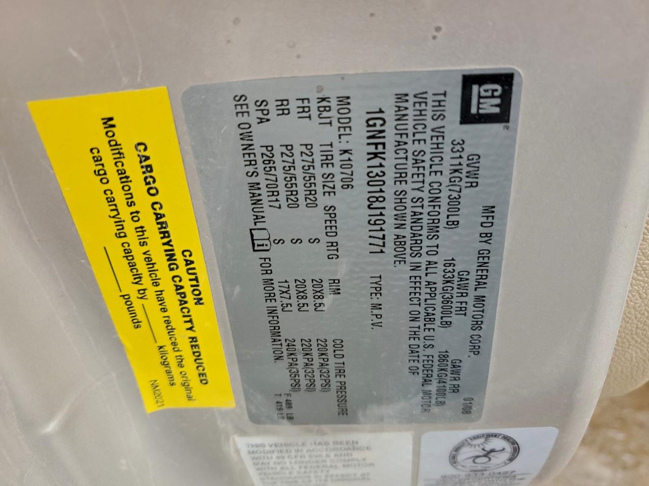 2008 CHEVROLET TAHOE K1500 photo 13