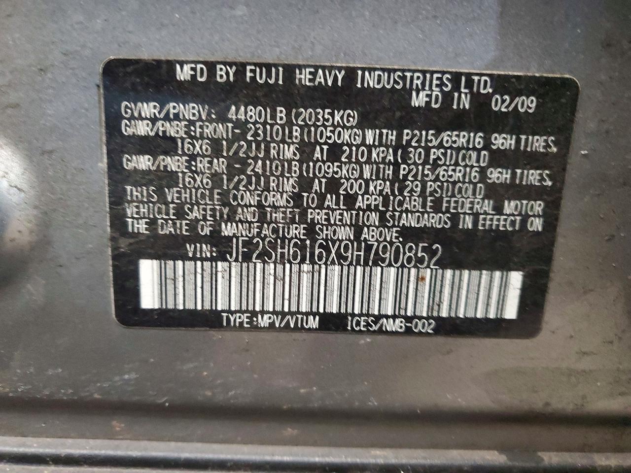 2009 SUBARU FORESTER 2.5X photo 13