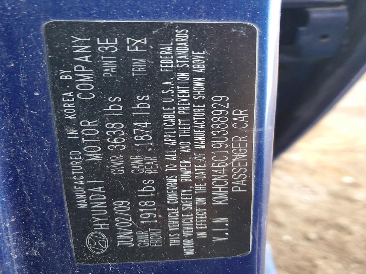 2009 HYUNDAI ACCENT GLS photo 12