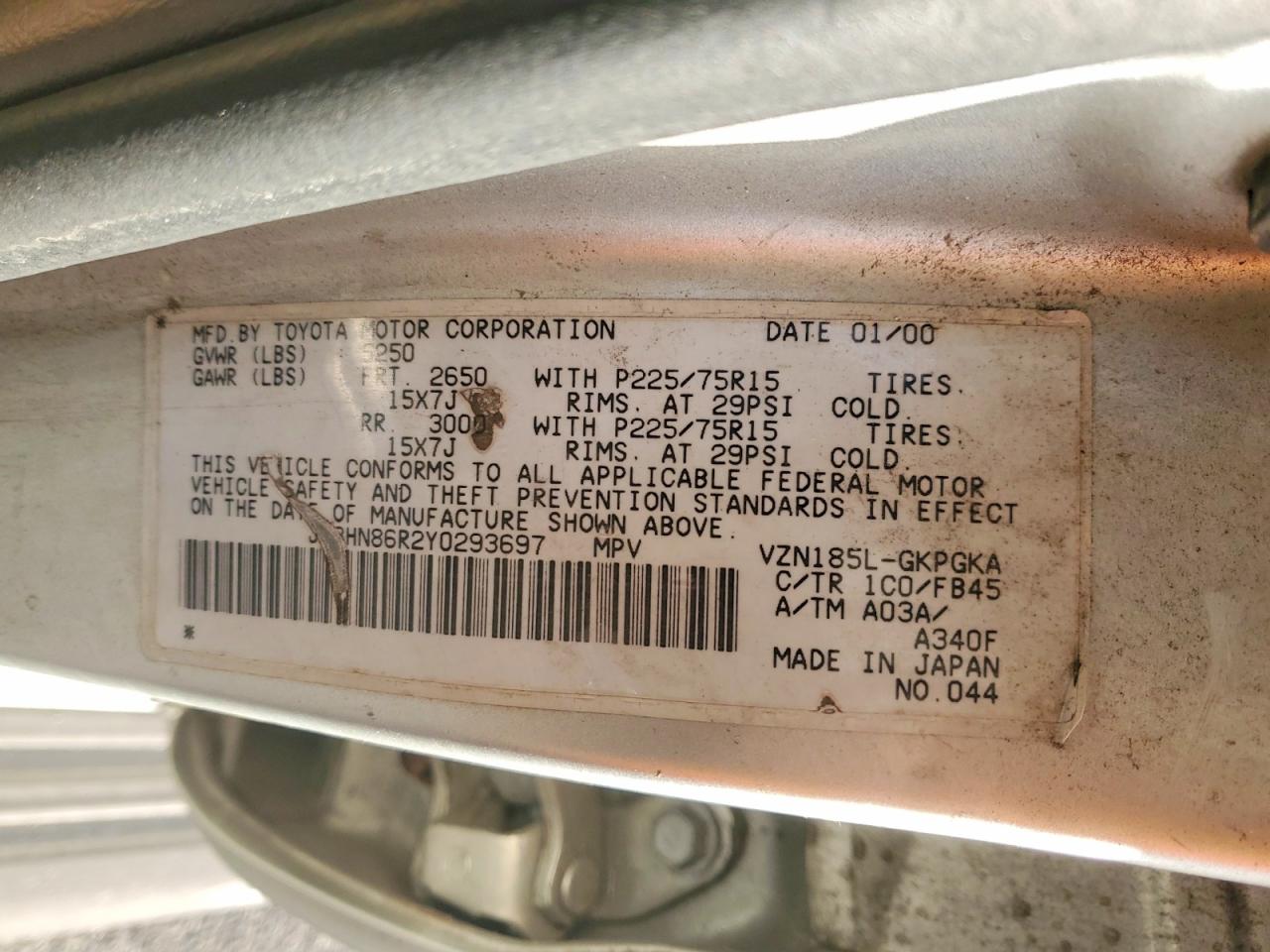 2000 TOYOTA 4RUNNER SR5 photo 13