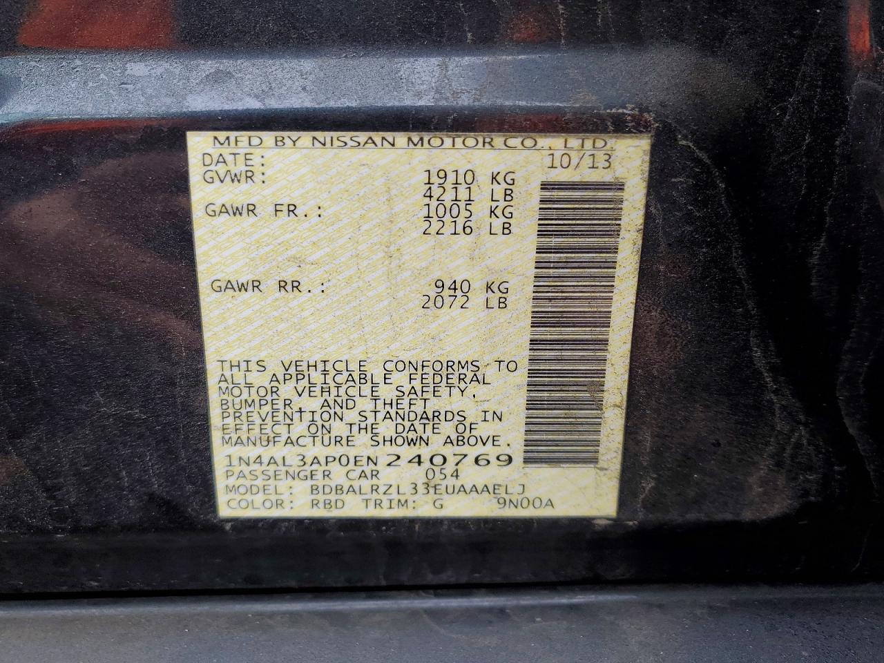 2014 NISSAN ALTIMA 2.5 photo 12