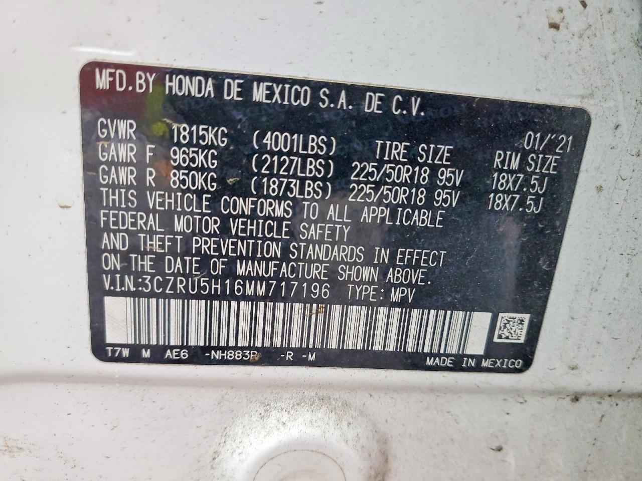 2021 HONDA HR-V SPORT photo 13