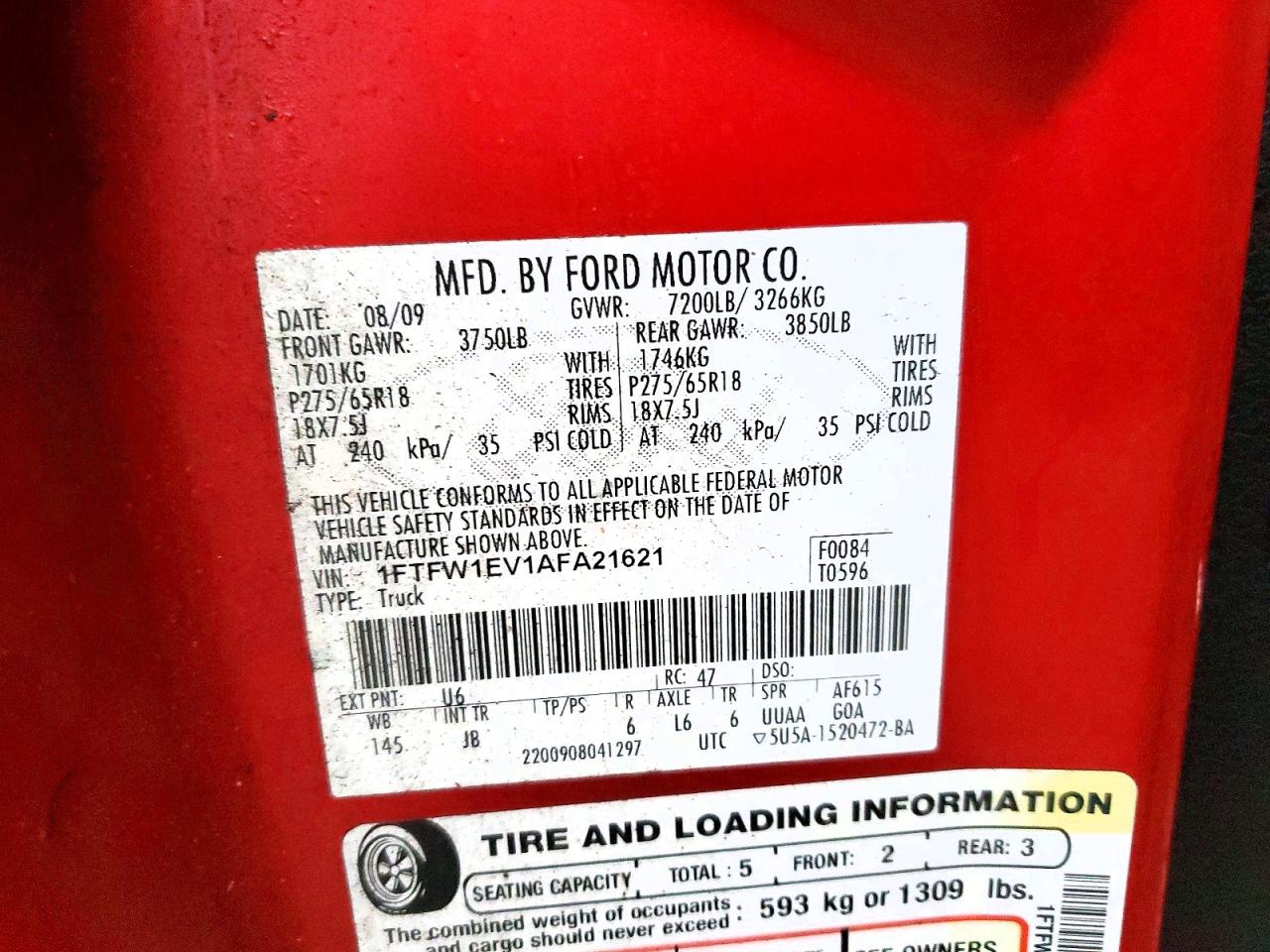 2010 FORD F150 SUPERCREW photo 12