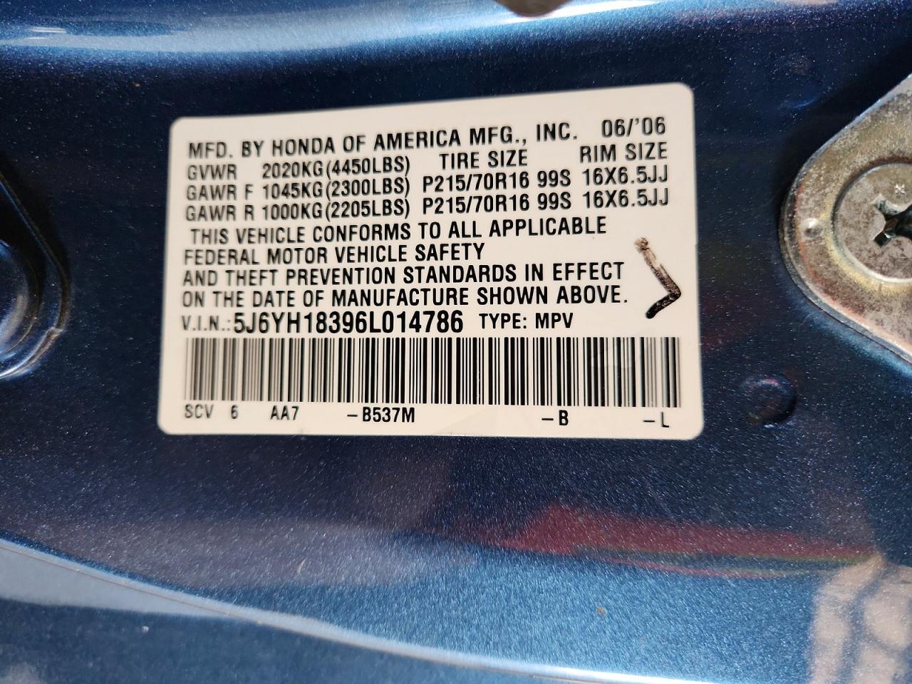 2006 HONDA ELEMENT LX photo 13