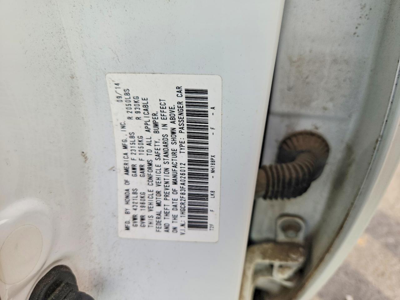 2015 HONDA ACCORD EXL photo 12
