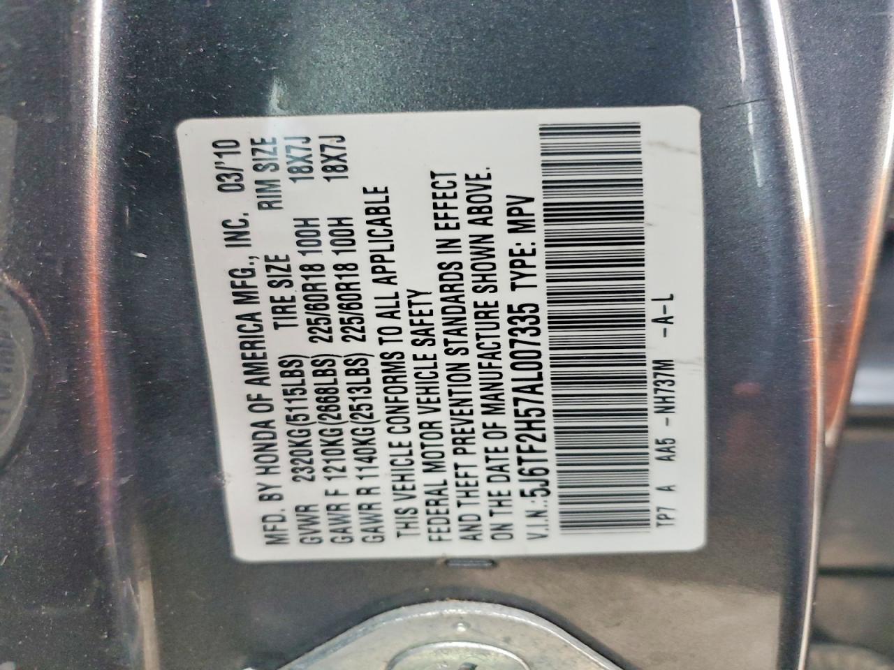 2010 HONDA ACCORD CROSSTOUR EXL photo 20