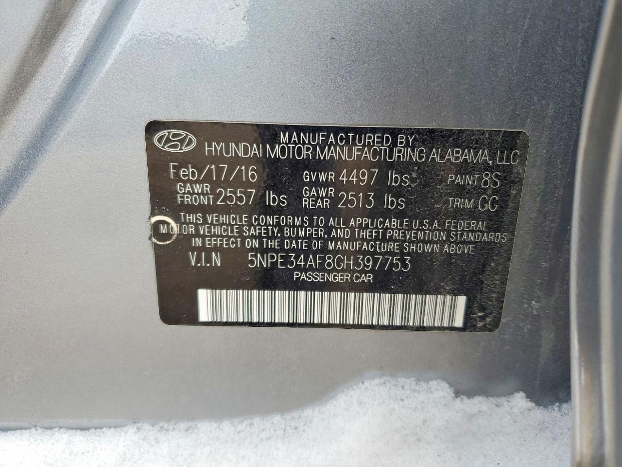 2016 HYUNDAI SONATA SPORT photo 12