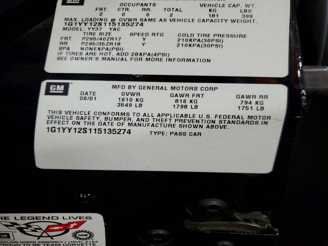 2001 CHEVROLET CORVETTE Z06 photo 12