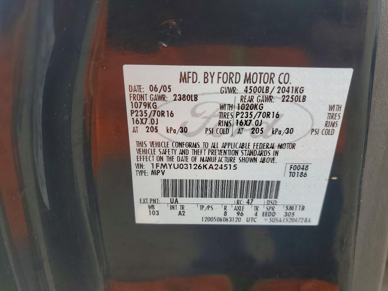 2006 FORD ESCAPE XLT photo 13