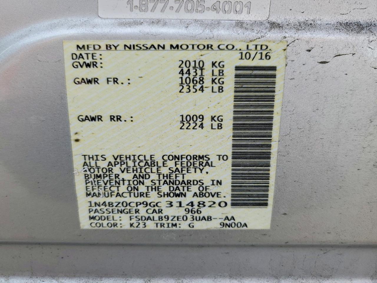 2016 NISSAN LEAF SV photo 12