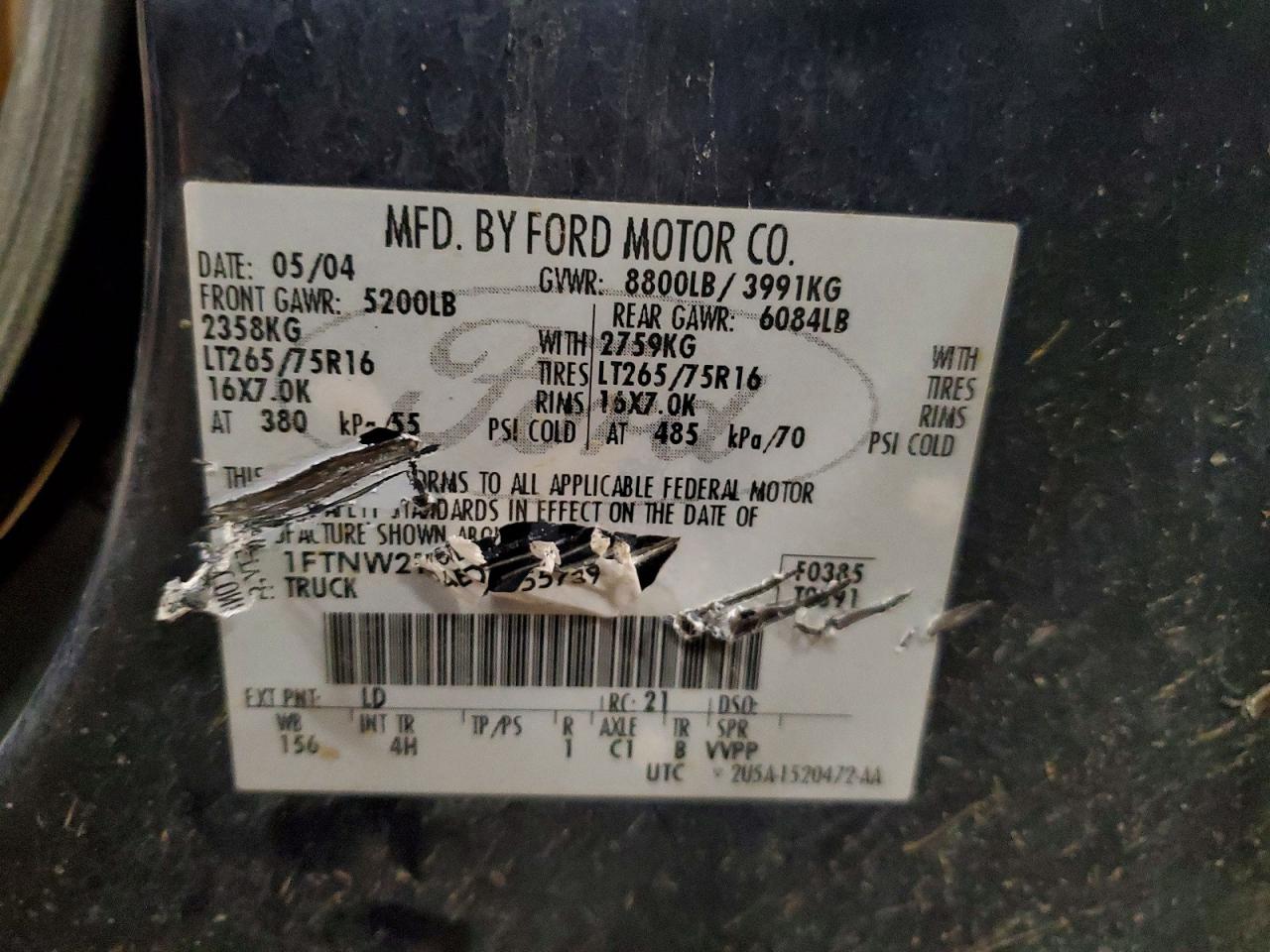 2004 FORD F250 SUPER DUTY photo 13