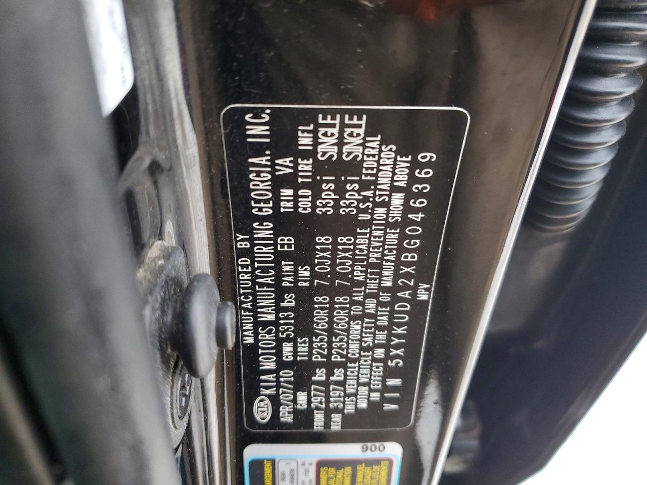 2011 KIA SORENTO EX photo 13