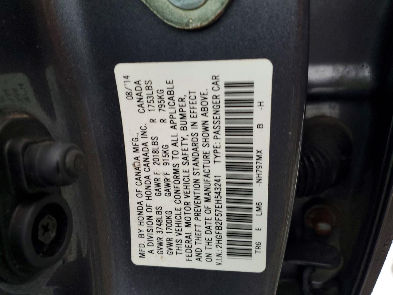 2014 HONDA CIVIC LX photo 12