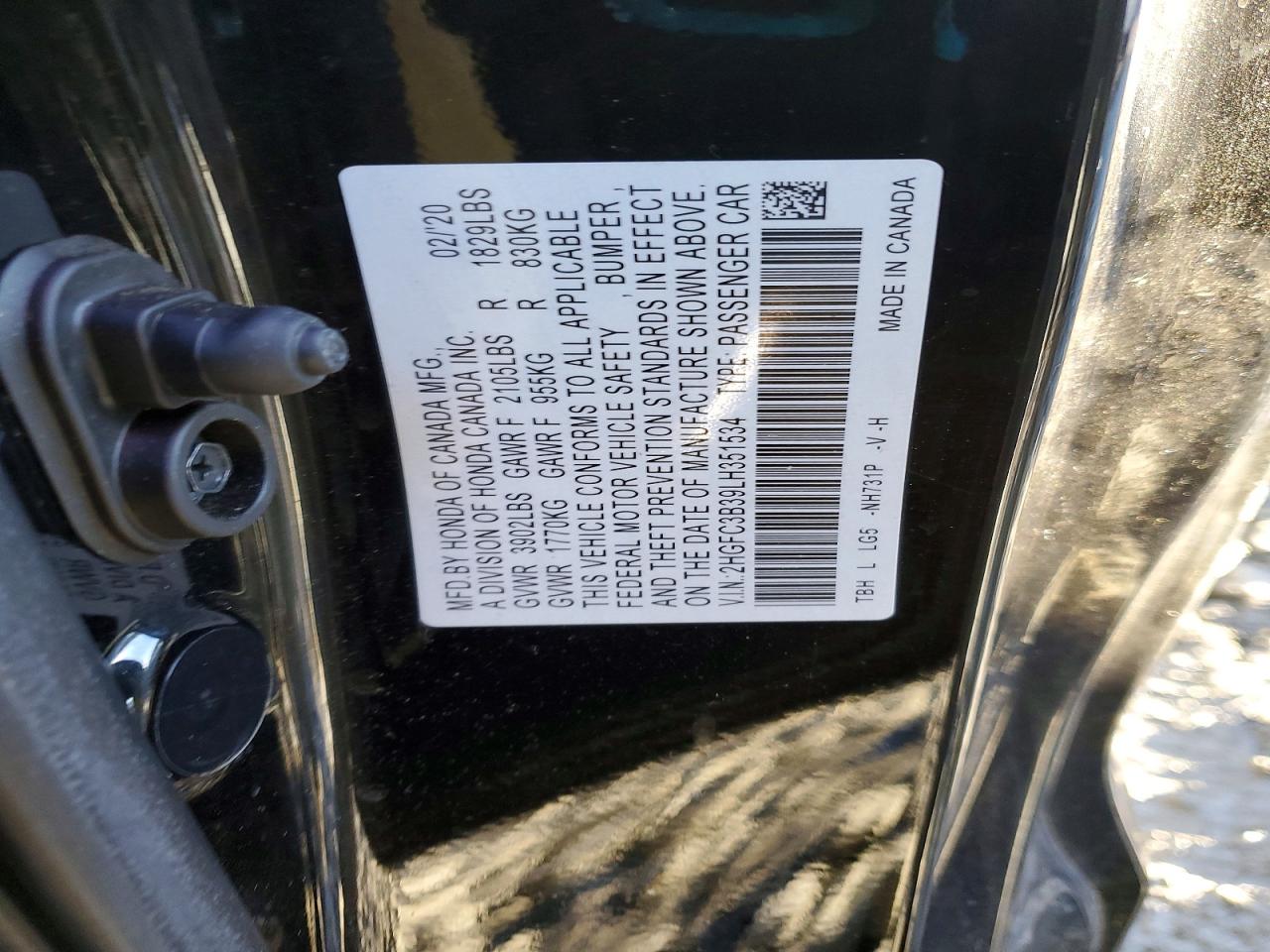 2020 HONDA CIVIC EX photo 12