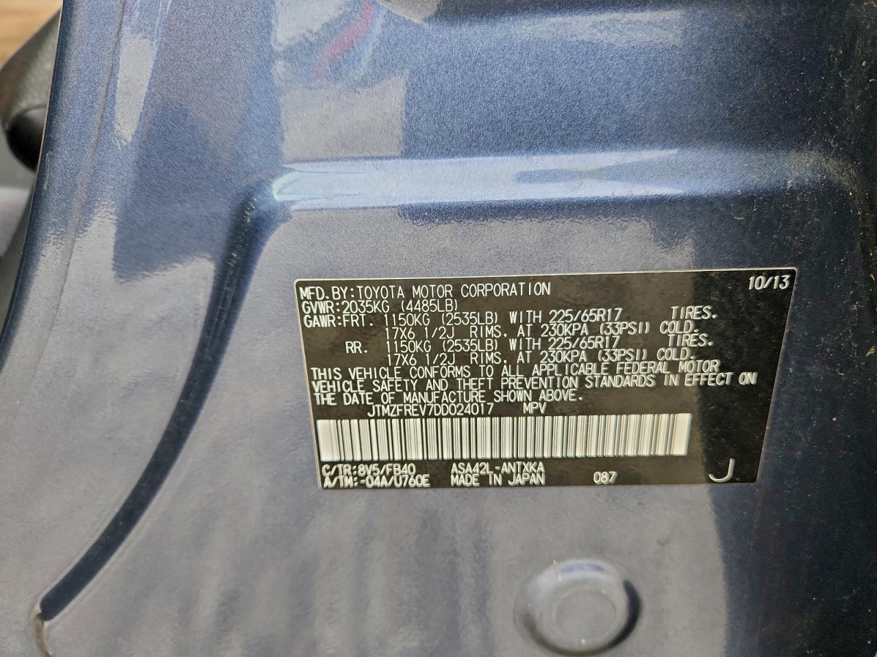 2013 TOYOTA RAV4 LE photo 13