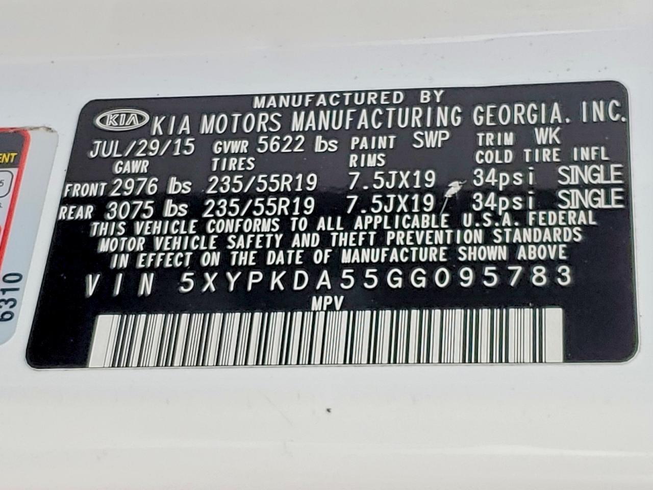 2016 KIA SORENTO SX photo 14