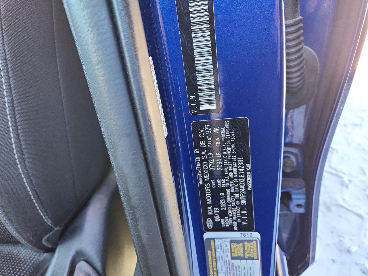 2020 KIA FORTE FE photo 12