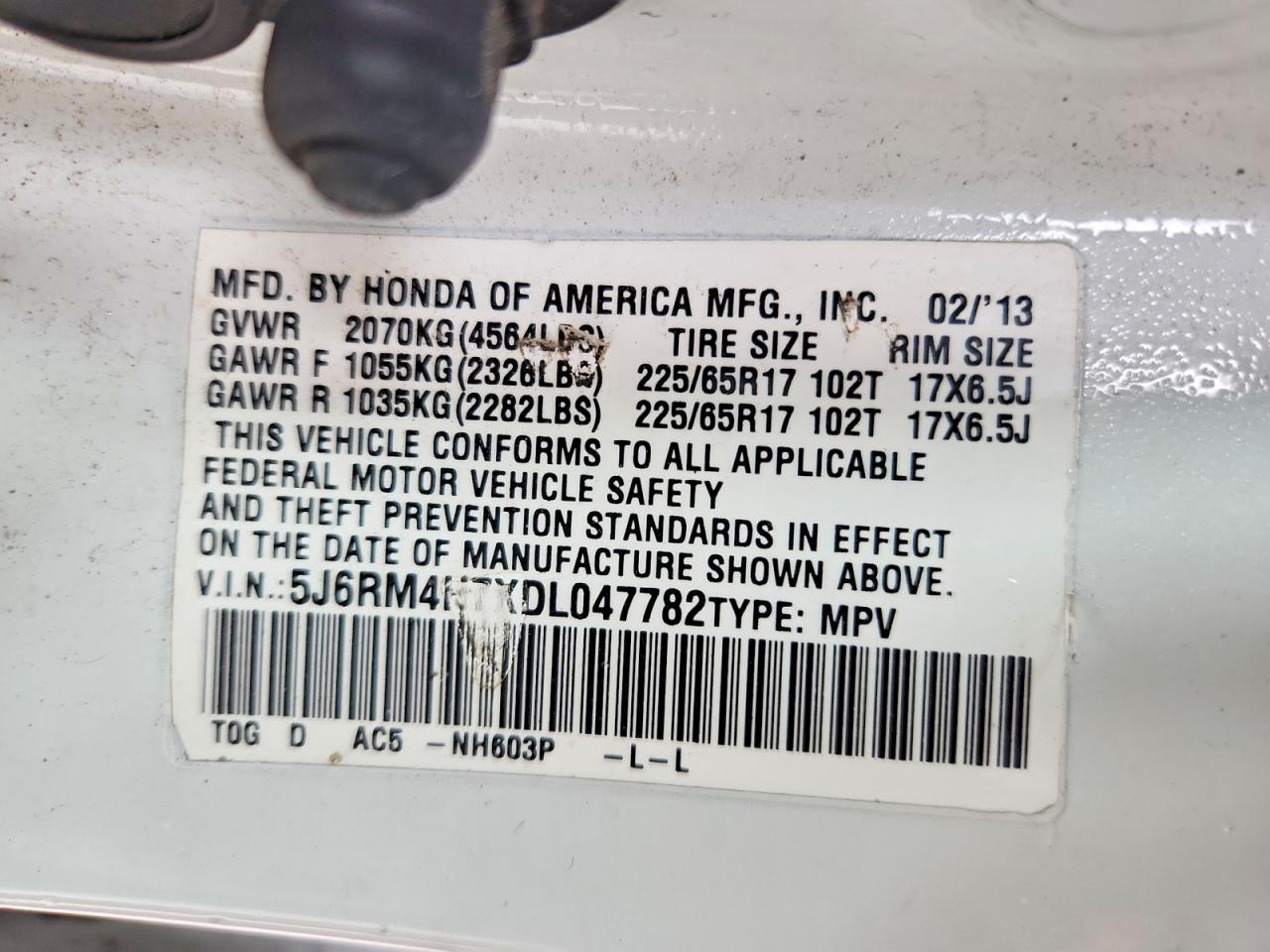 2013 HONDA CR-V EXL photo 13
