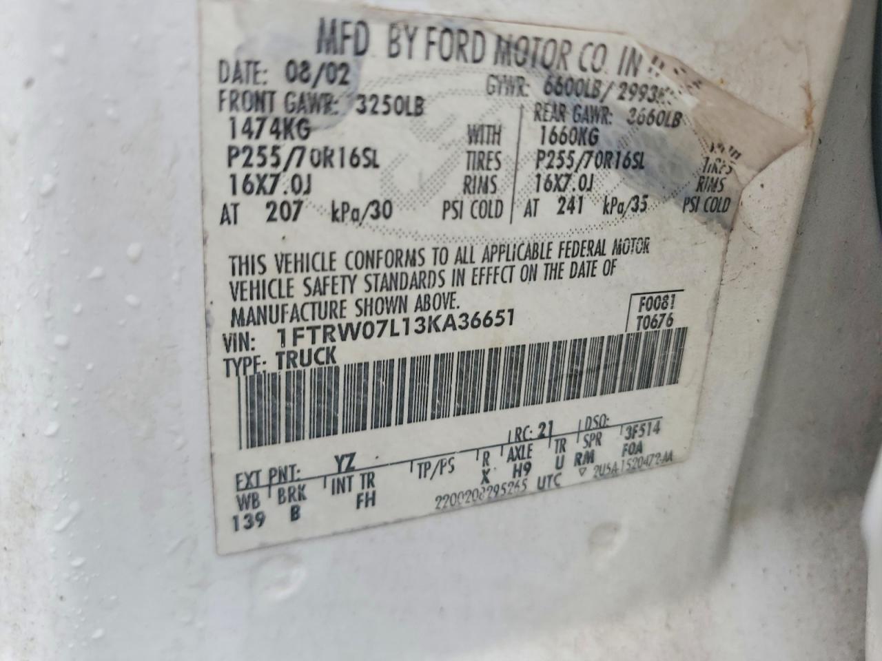 2003 FORD F150 SUPERCREW photo 12