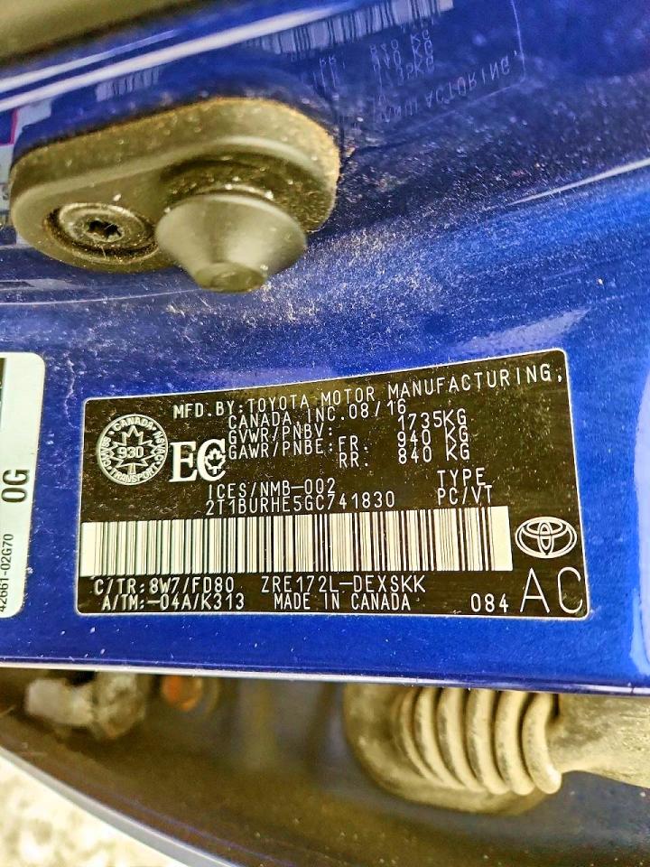 2016 TOYOTA COROLLA L photo 12