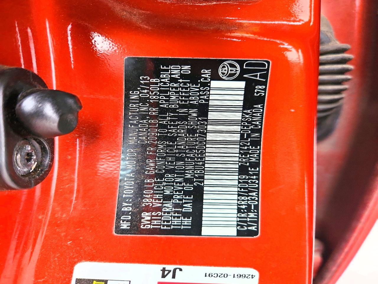 2013 TOYOTA COROLLA BASE photo 12