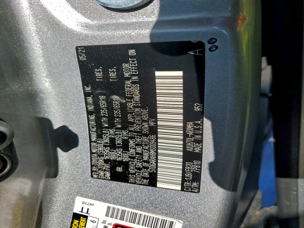 2021 TOYOTA HIGHLANDER HYBRID XLE photo 12