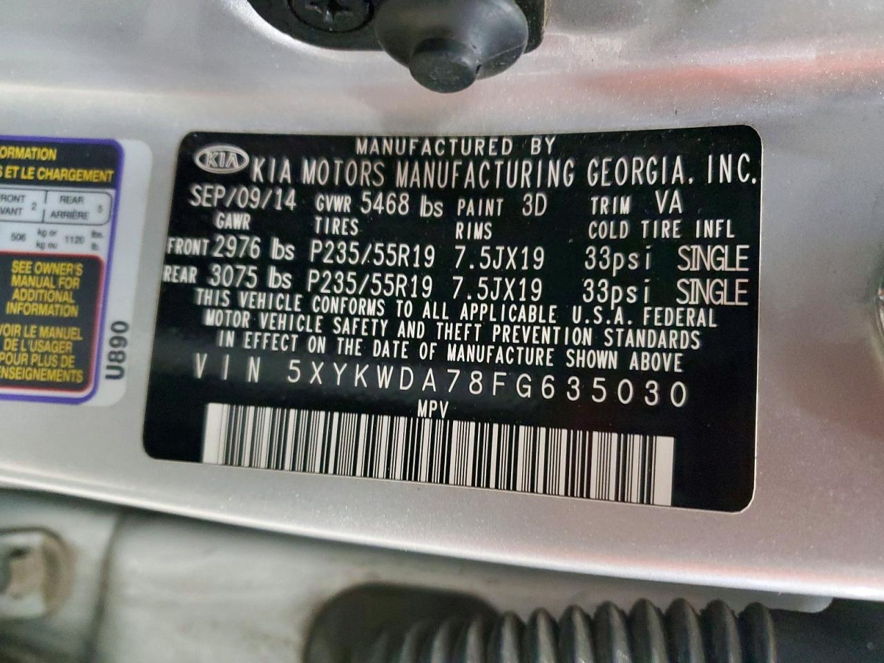 2015 KIA SORENTO SX photo 13