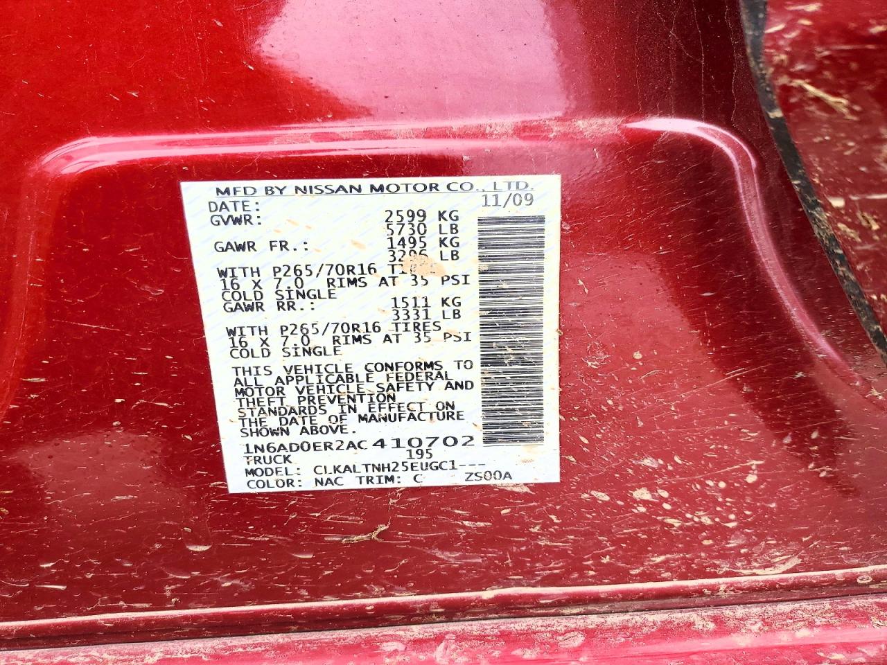 2010 NISSAN FRONTIER CREW CAB SE photo 12