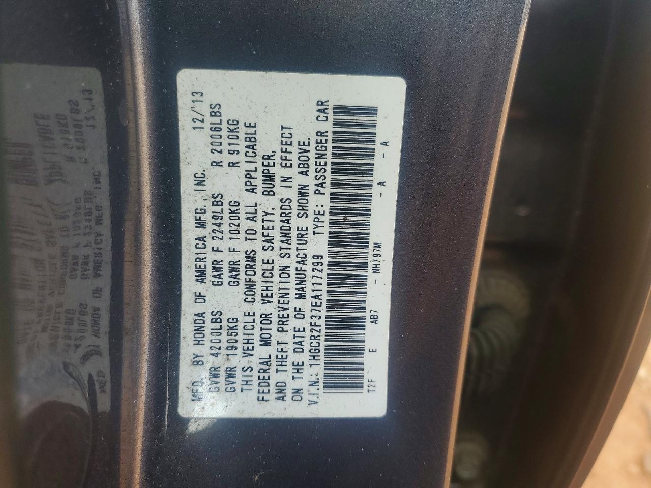 2014 HONDA ACCORD LX photo 34