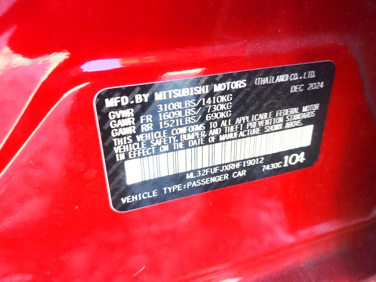 2024 MITSUBISHI MIRAGE G4 ES photo 12