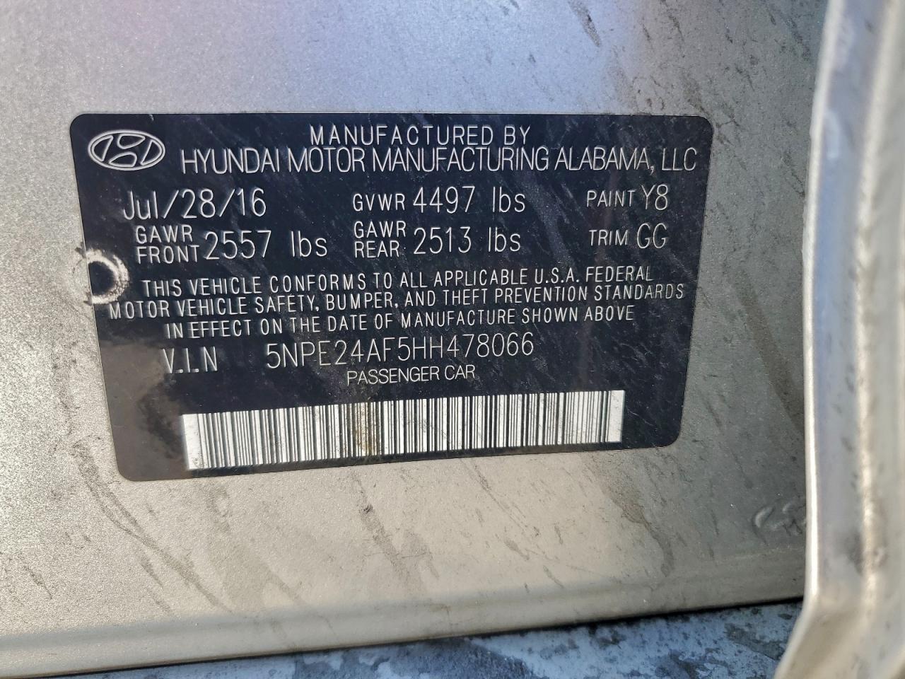 2017 HYUNDAI SONATA SE photo 12