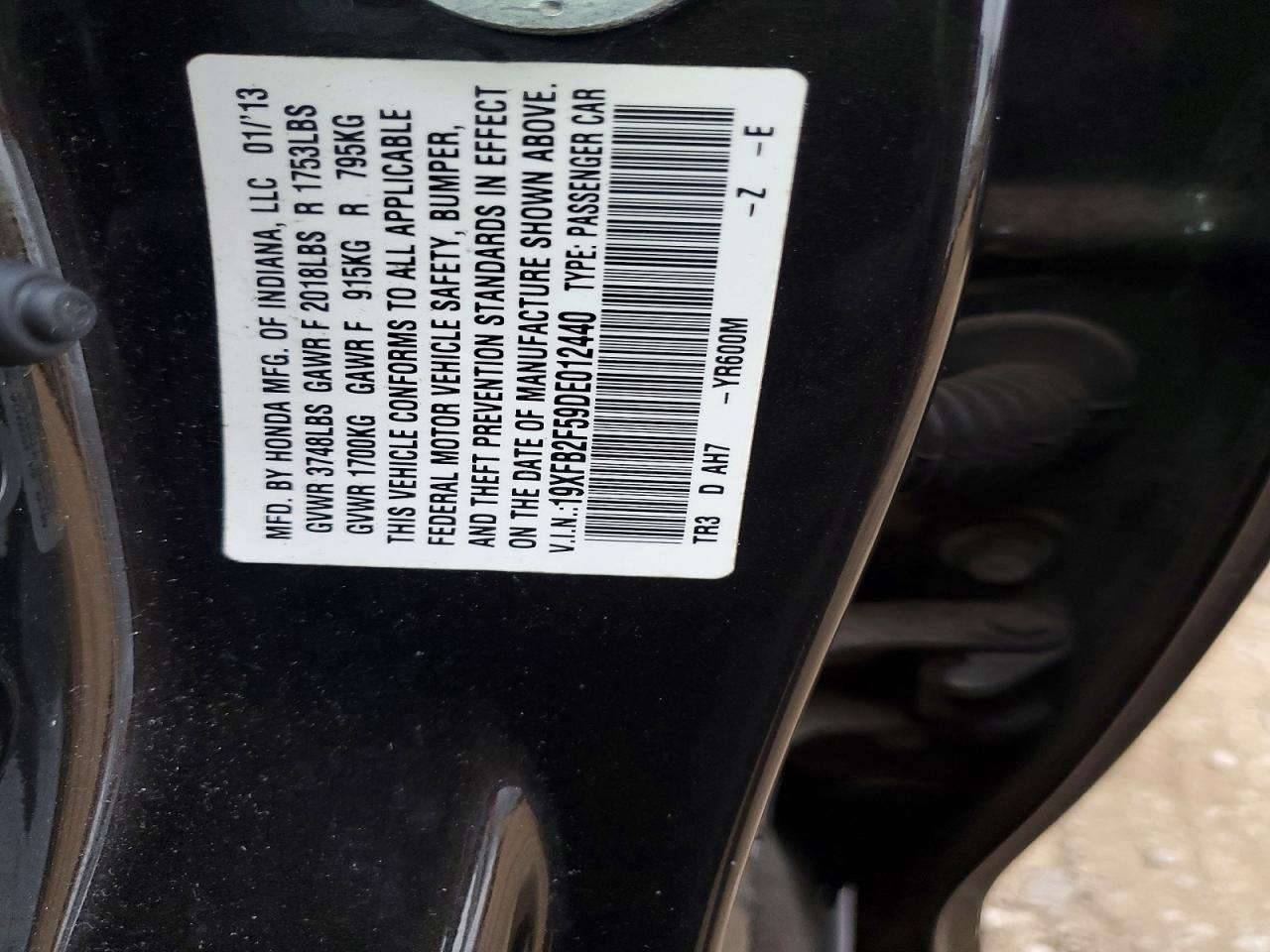 2013 HONDA CIVIC LX photo 12