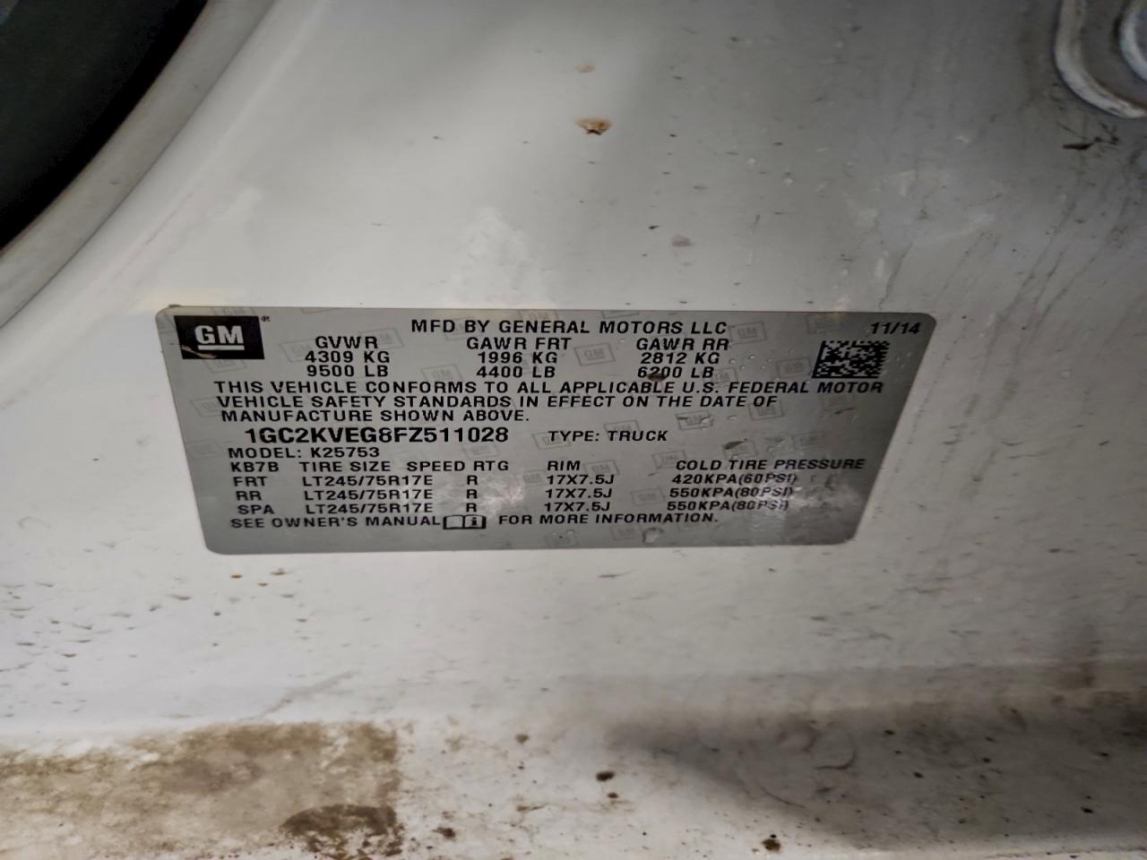 2015 CHEVROLET SILVERADO K2500 HEAVY DUTY LT photo 12