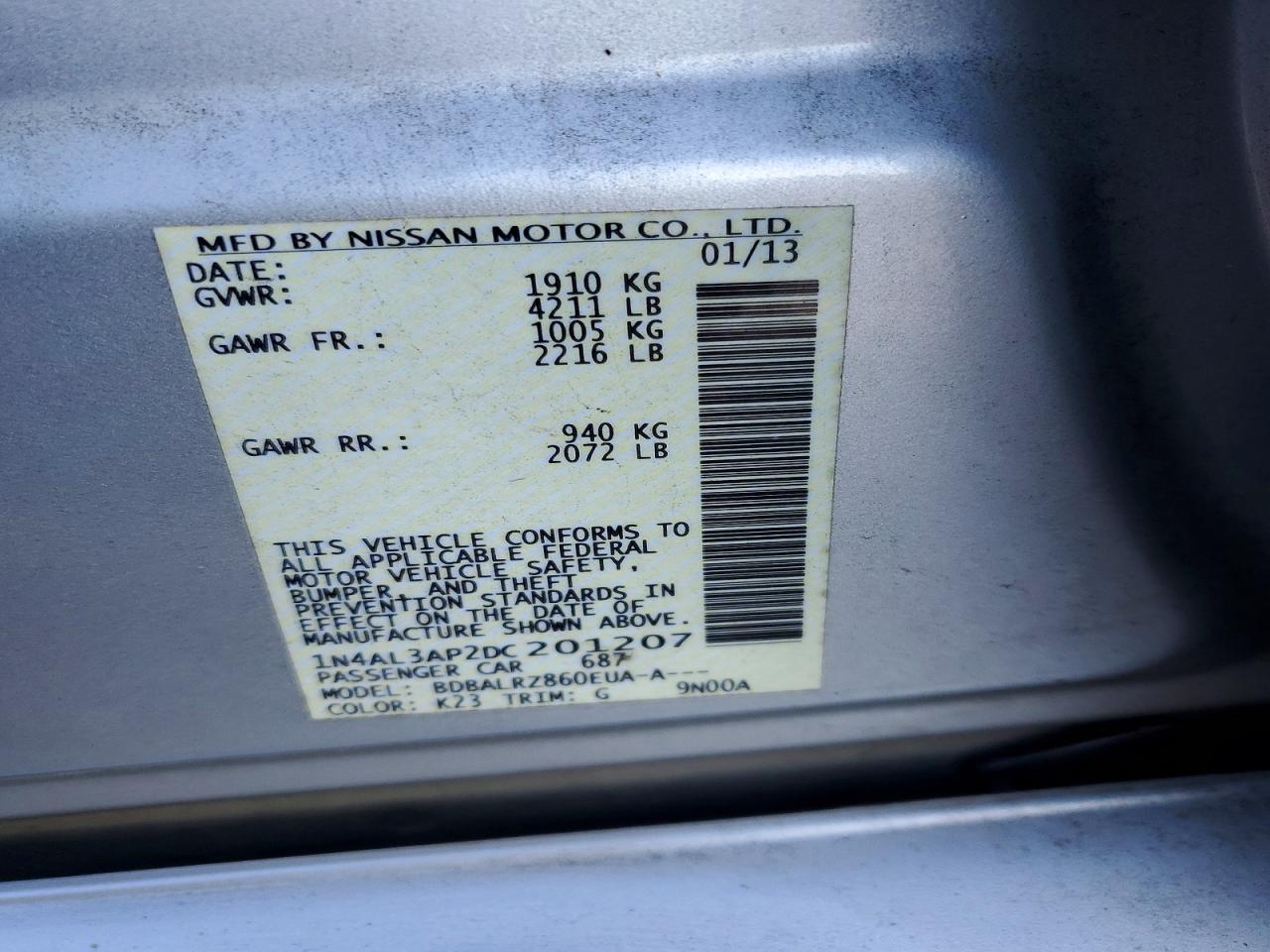 2013 NISSAN ALTIMA 2.5 photo 12