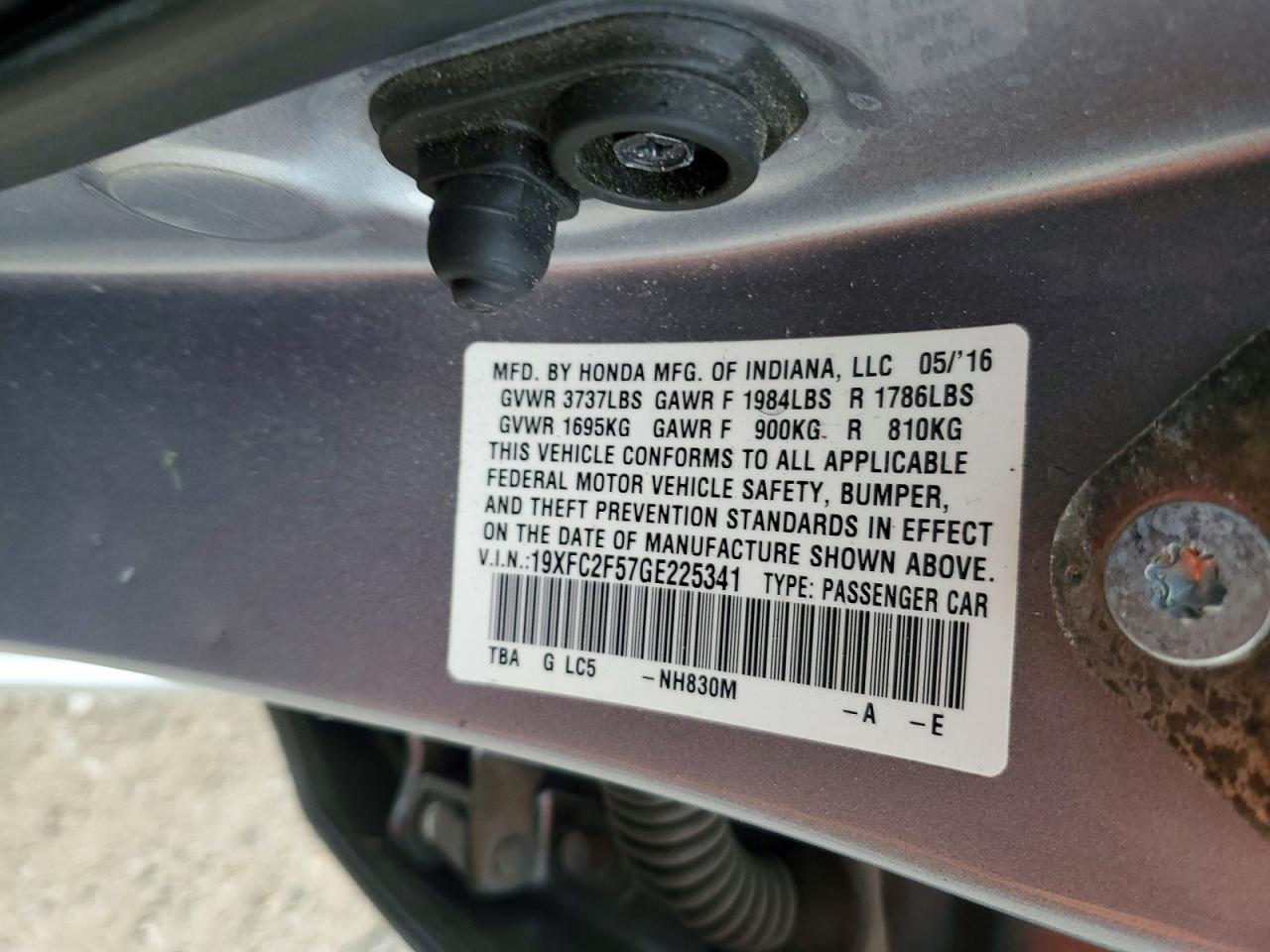 2016 HONDA CIVIC LX photo 12