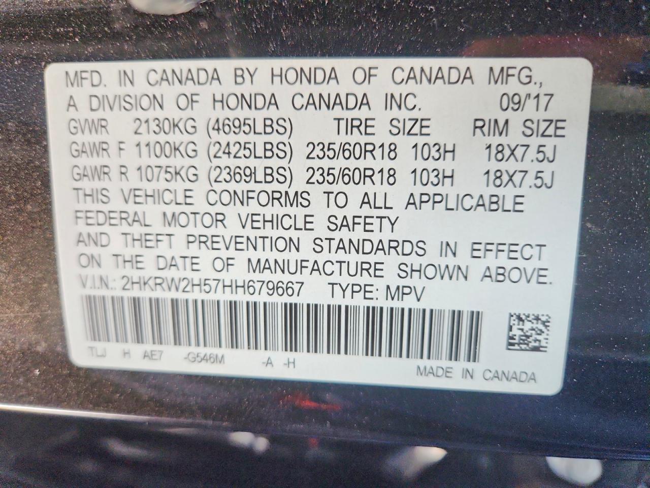2017 HONDA CR-V EX photo 40