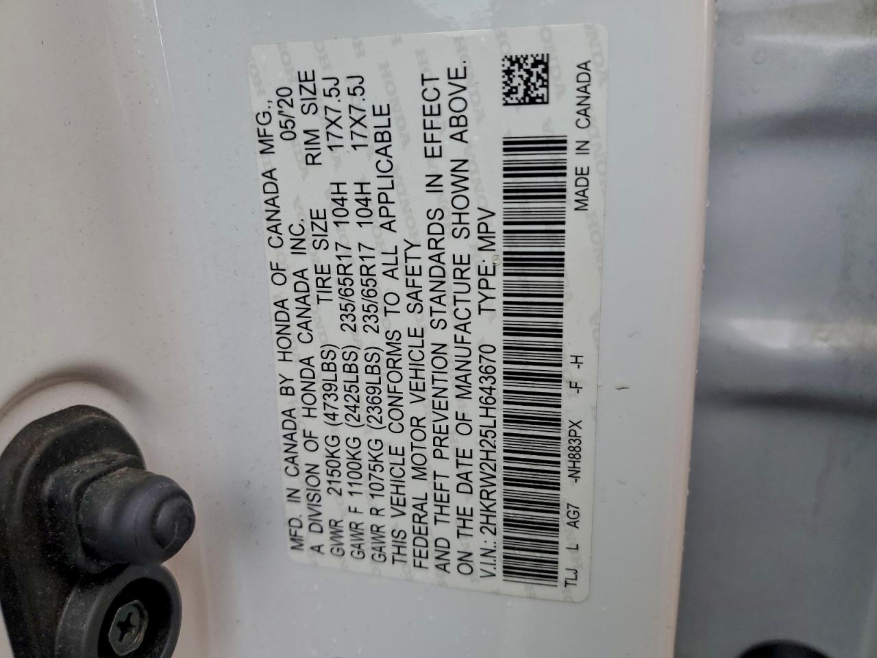 2020 HONDA CR-V LX photo 12