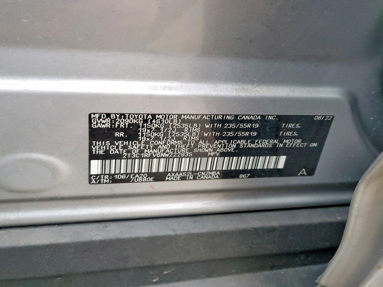 2022 TOYOTA RAV4 XLE PREMIUM photo 14