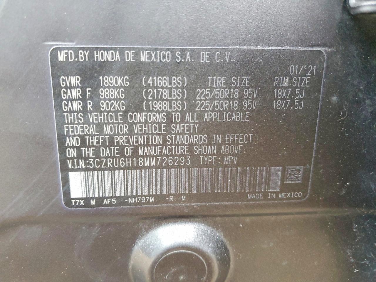 2021 HONDA HR-V SPORT photo 12